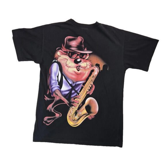 Looney Tunes Vintage 90s Tazmanian Devil Taz Jazz Saxophone T Shirt Mens Large L